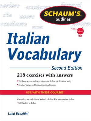 cover image of Schaum's Outline of Italian Vocabulary